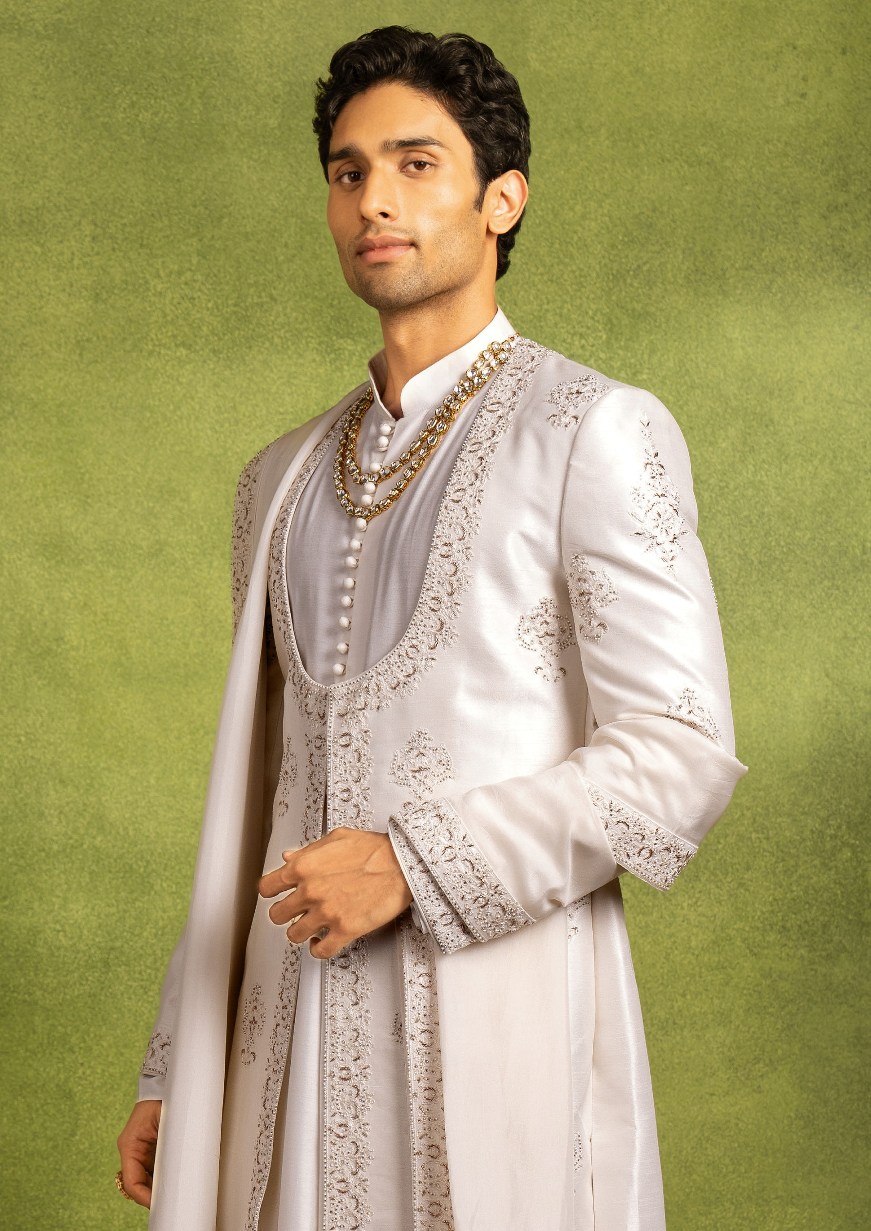 Twamev Men Regal Cream Delight Sherwani