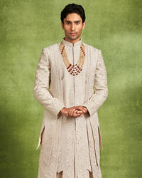 Twamev Men Elegant Cream Sherwani Ensemble