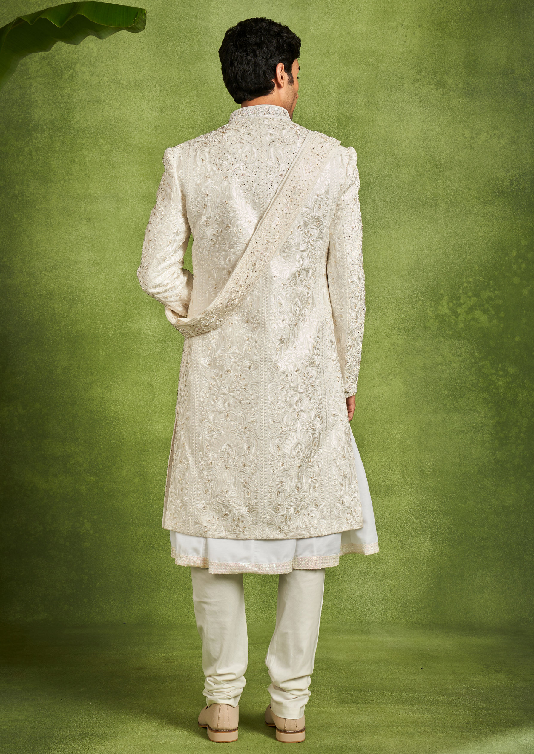 Twamev Men Cream Extravaganza Sherwani