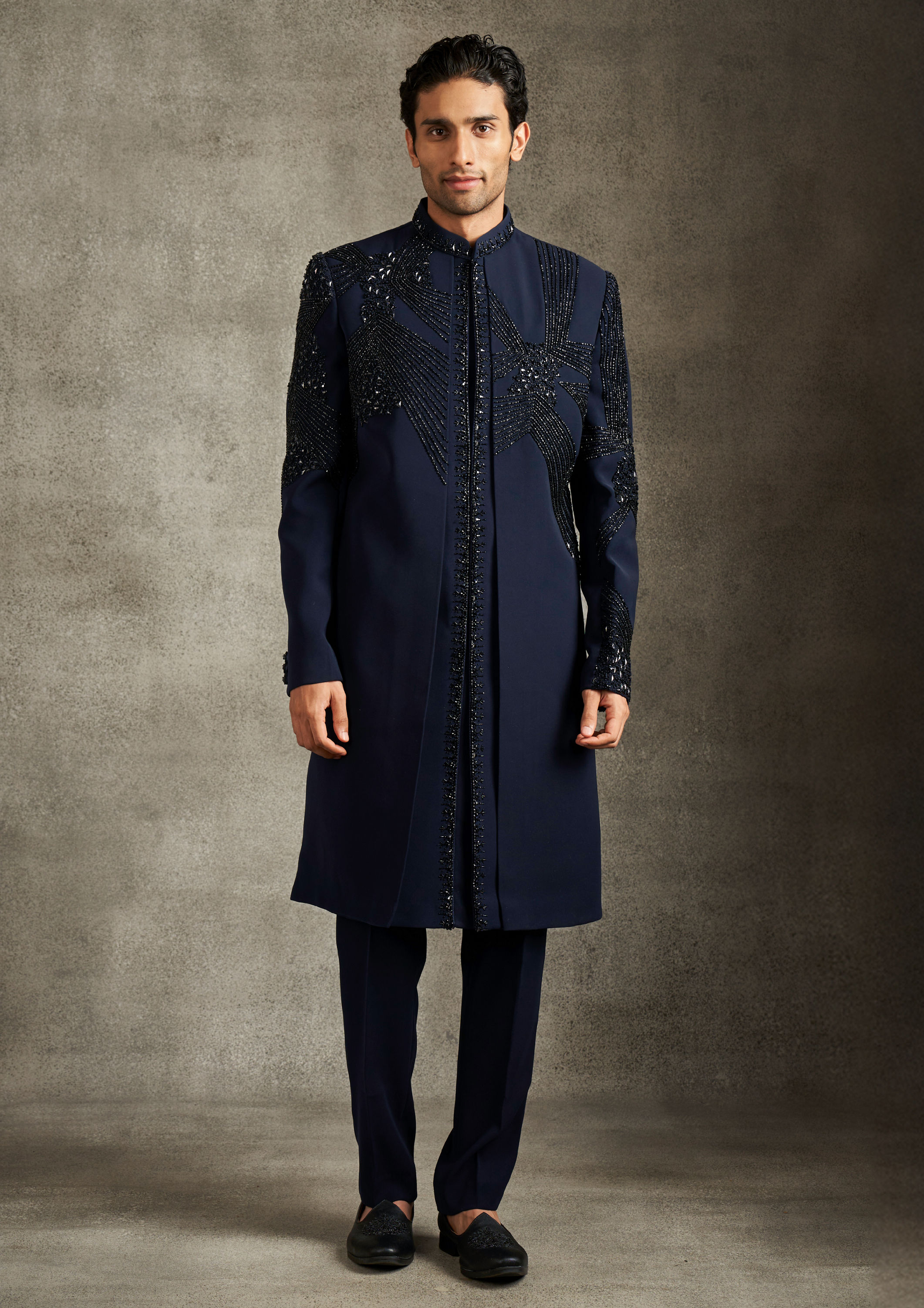 Twamev Men Royal Blue Splendour Indo Western