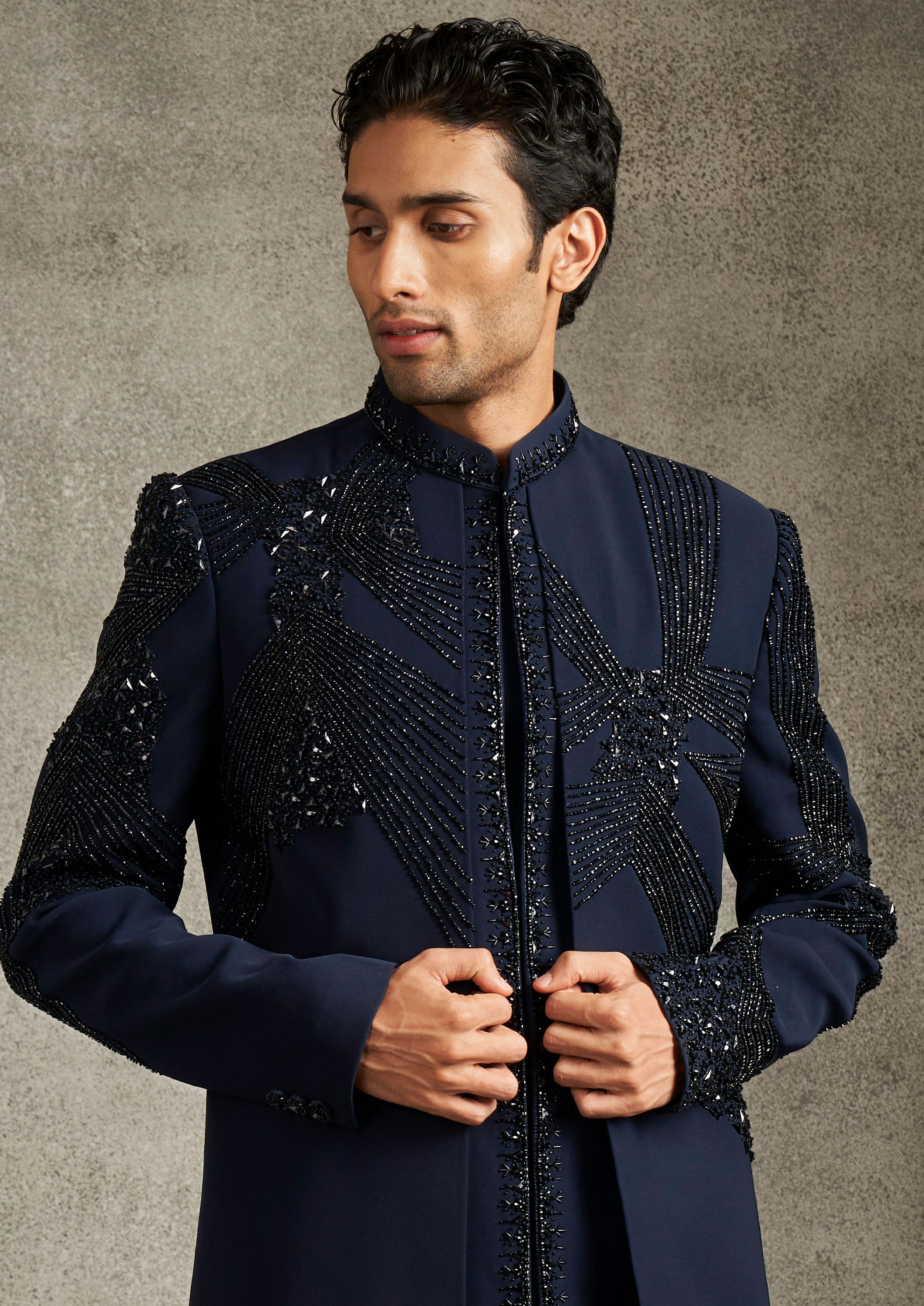 Twamev Men Royal Blue Splendour Indo Western