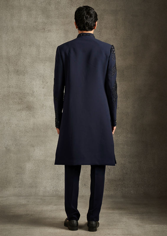 Twamev Men Royal Blue Splendour Indo Western