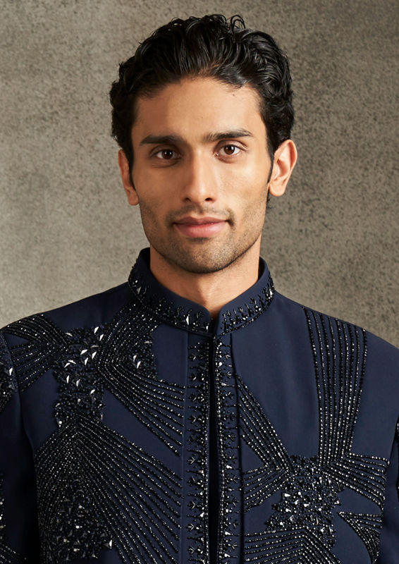 Twamev Men Royal Blue Splendour Indo Western