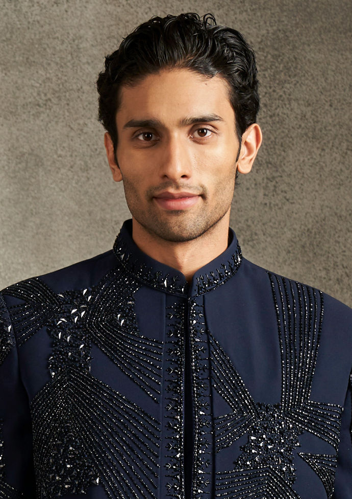 Twamev Men Royal Blue Splendour Indo Western