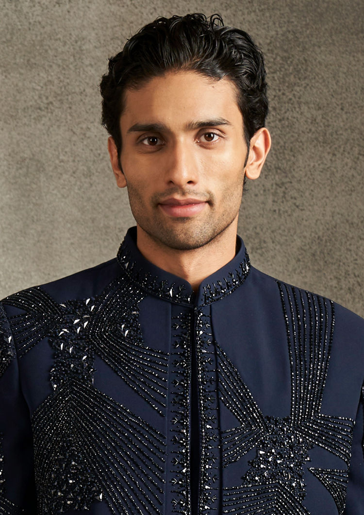 Twamev Men Royal Blue Splendour Indo Western