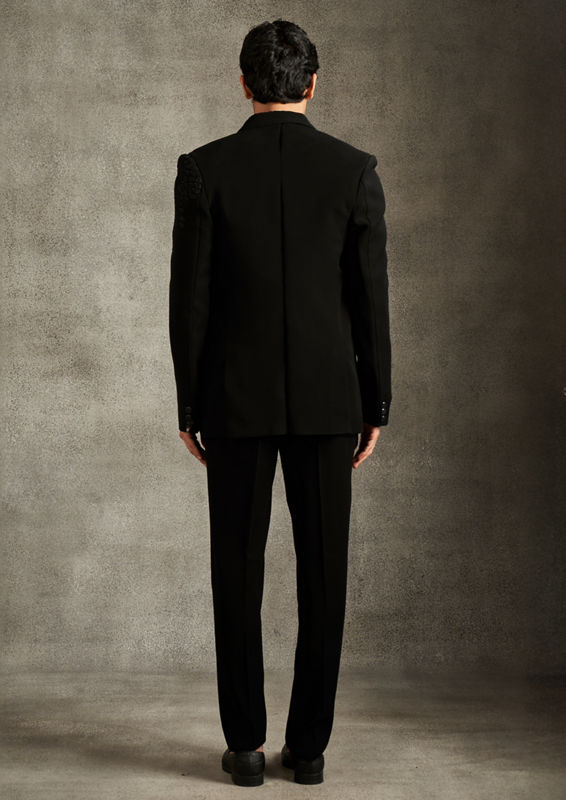 Twamev Men Black Finery Celebration Suit Set