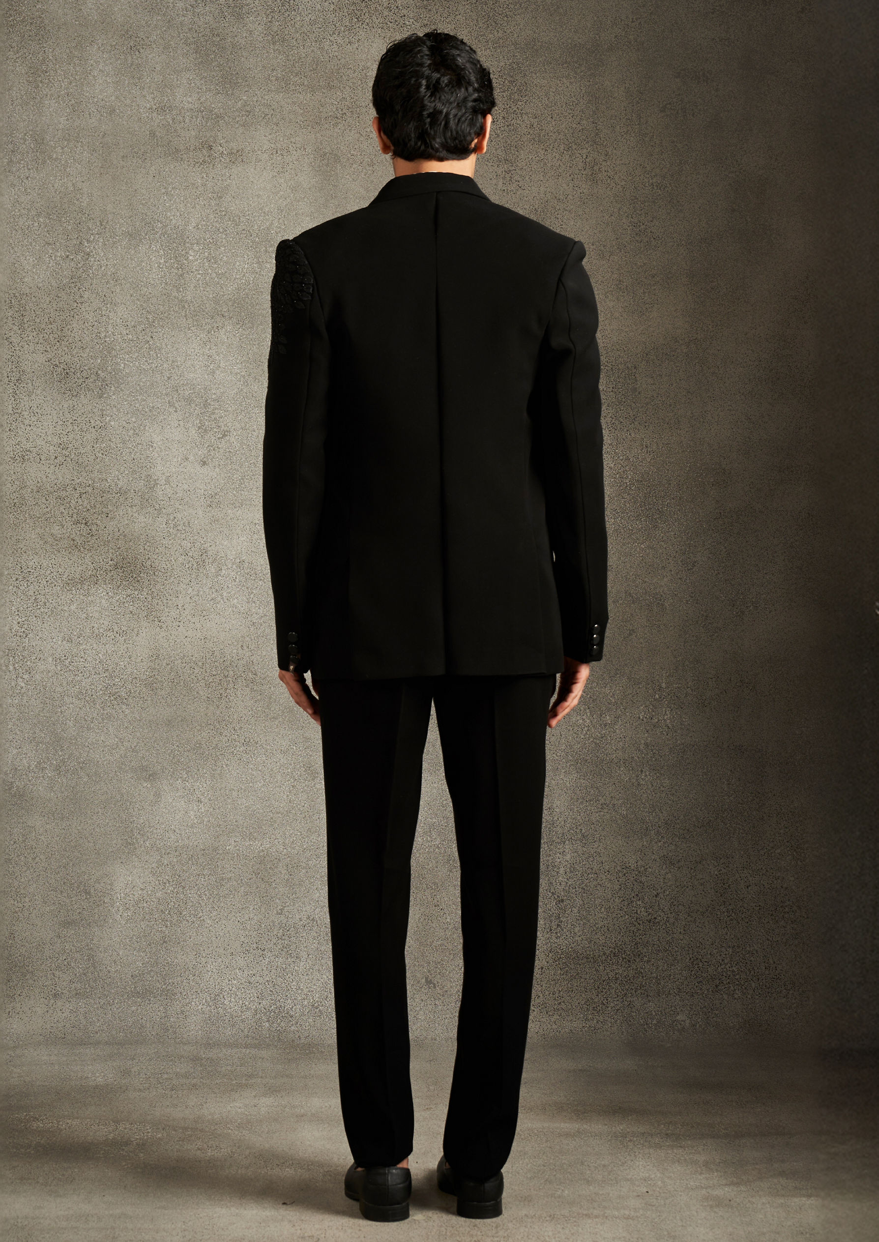 Twamev Men Black Finery Celebration Suit Set