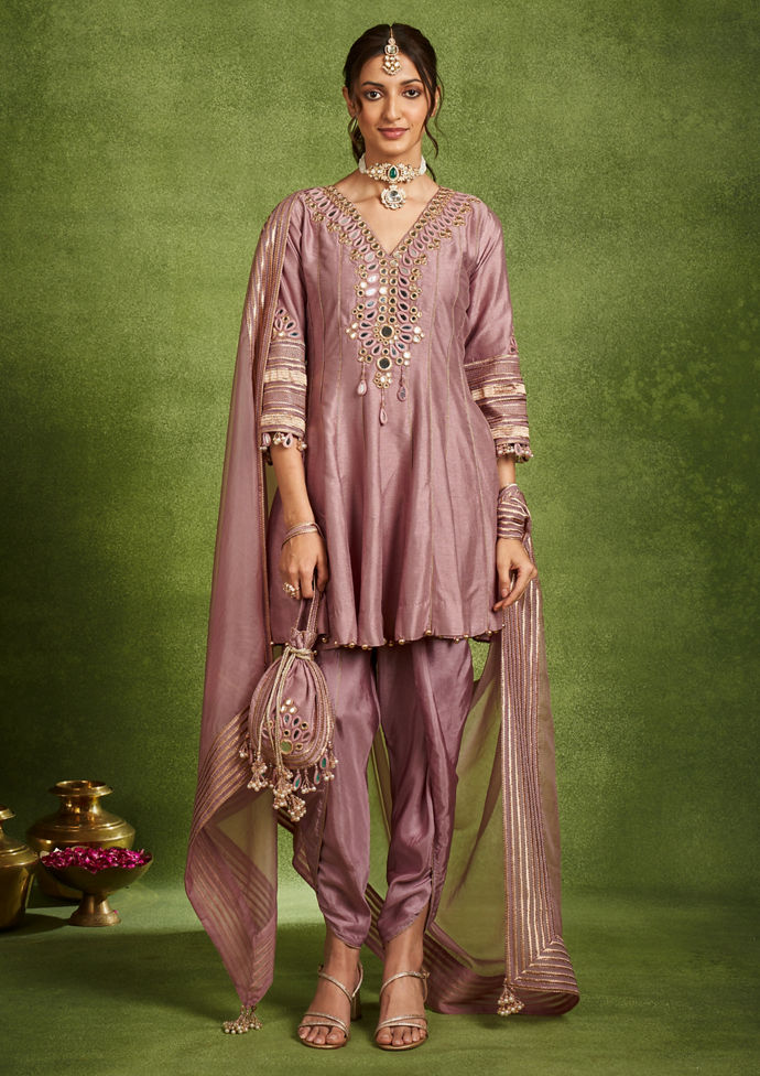 Twamev Women Purple Extravagance Stitched Suit