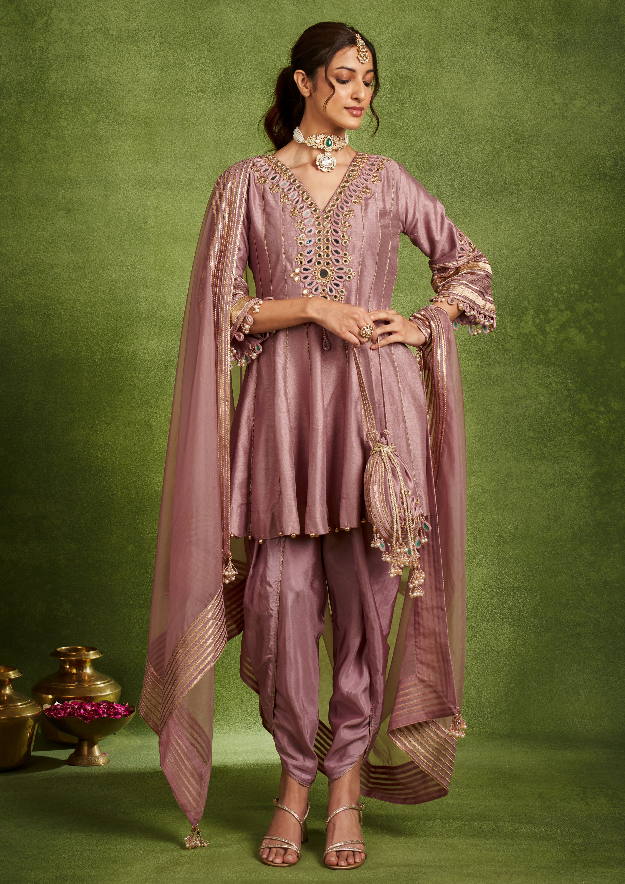 Twamev Women Purple Extravagance Stitched Suit