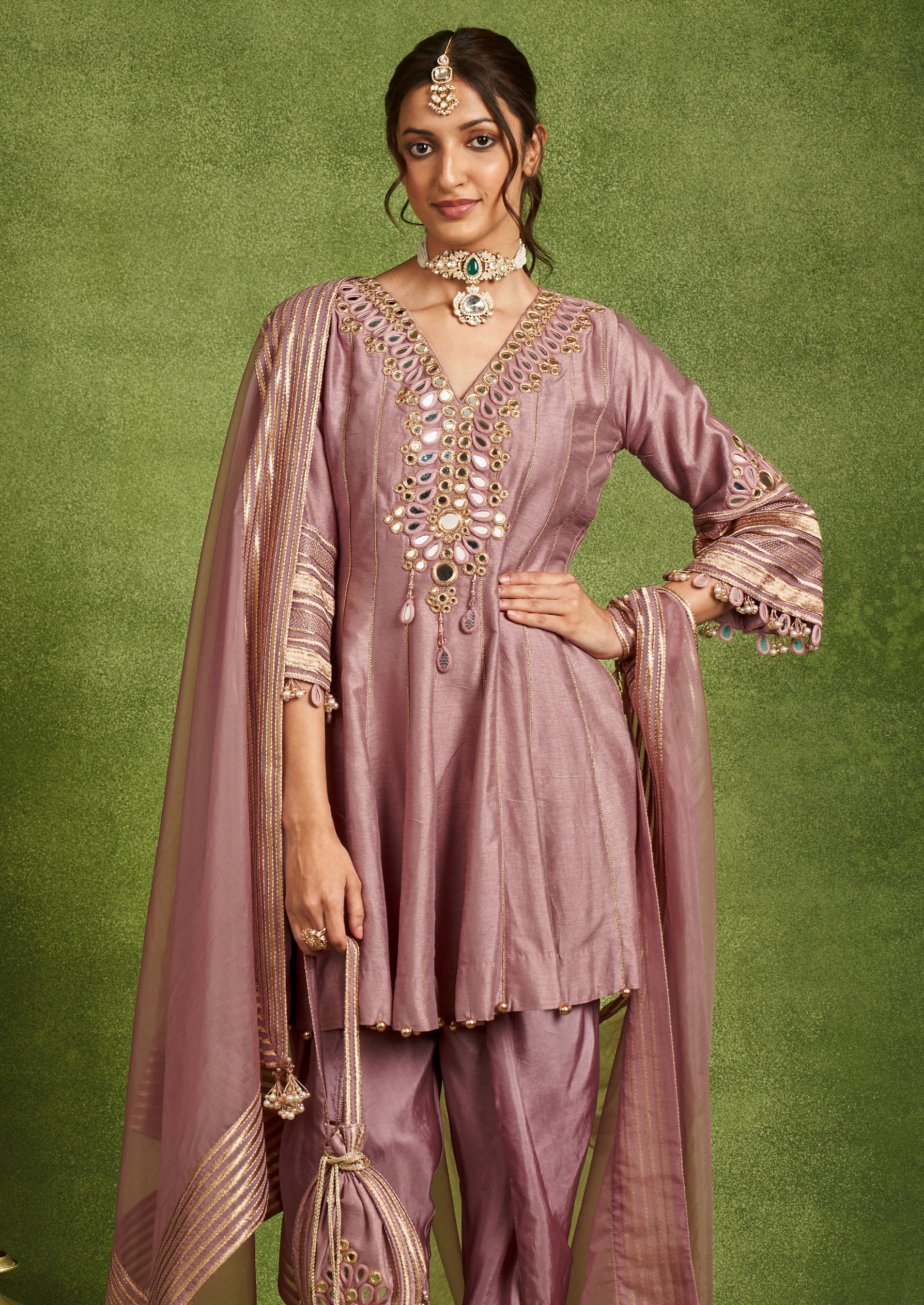 Twamev Women Purple Extravagance Stitched Suit