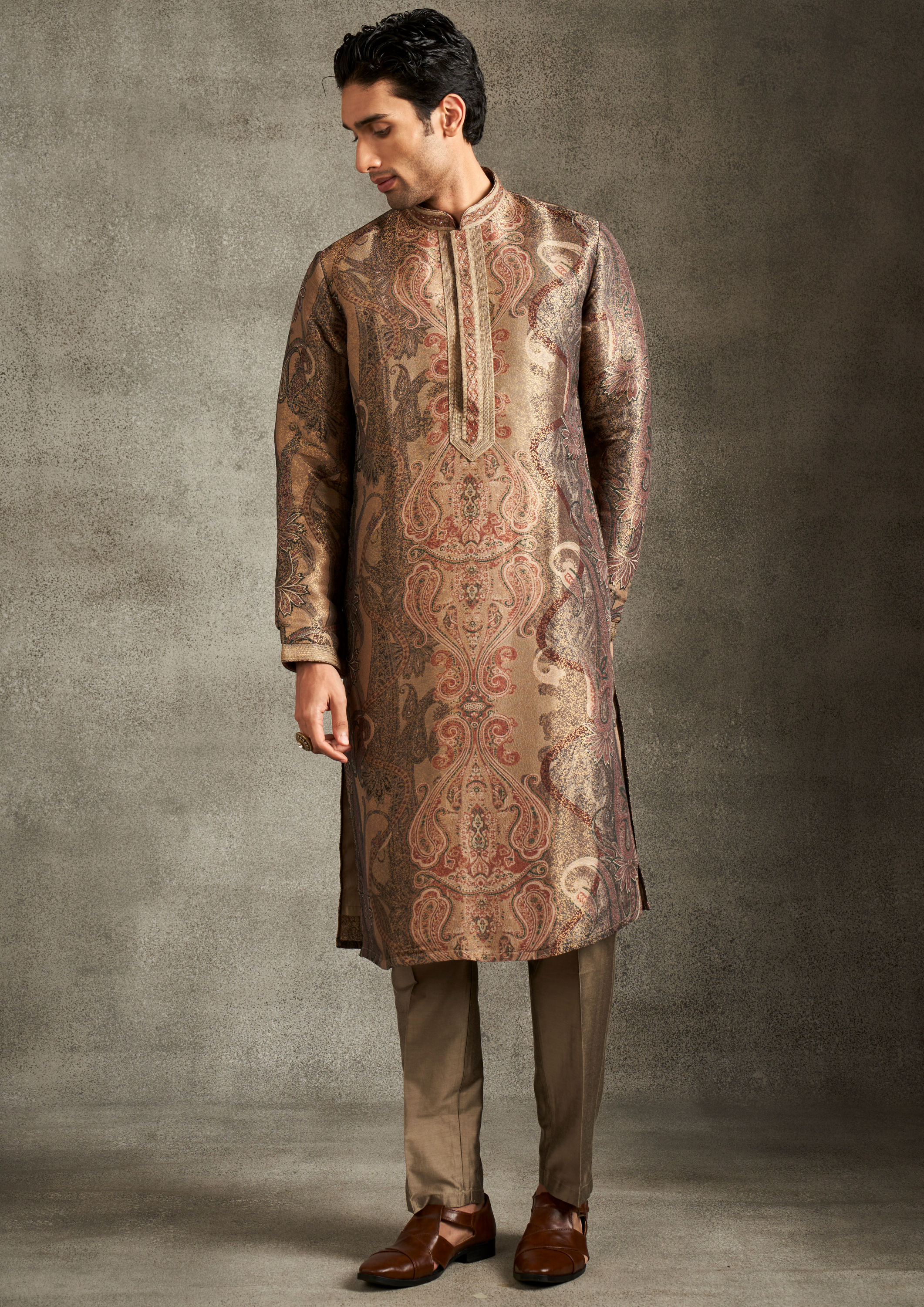Twamev Men Beige Elegance Kurta Pant