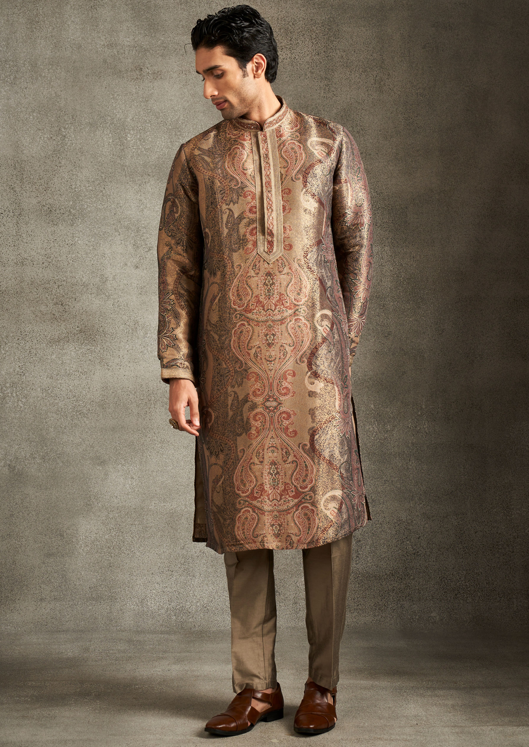Twamev Men Beige Elegance Kurta Pant