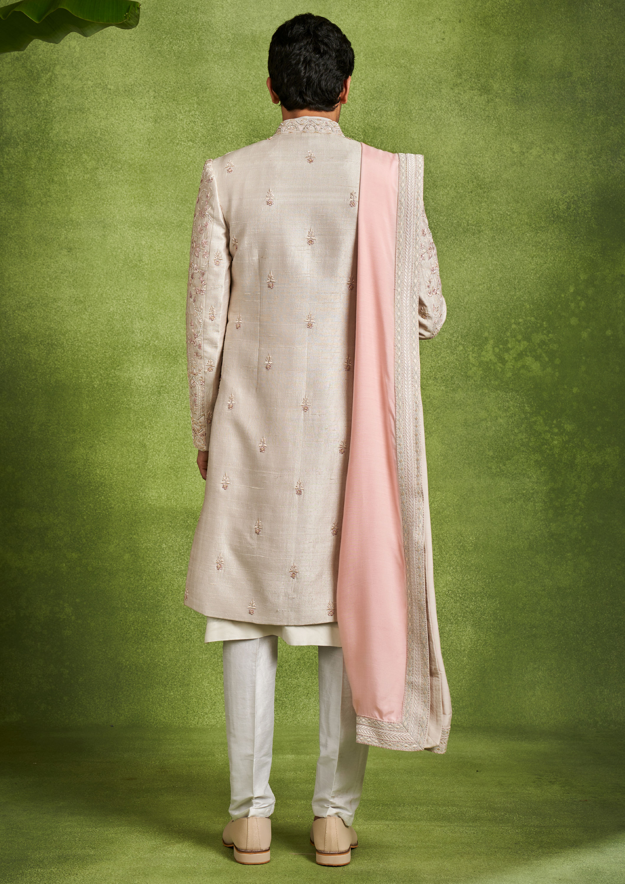 Twamev Men Beige Elegance Sherwani