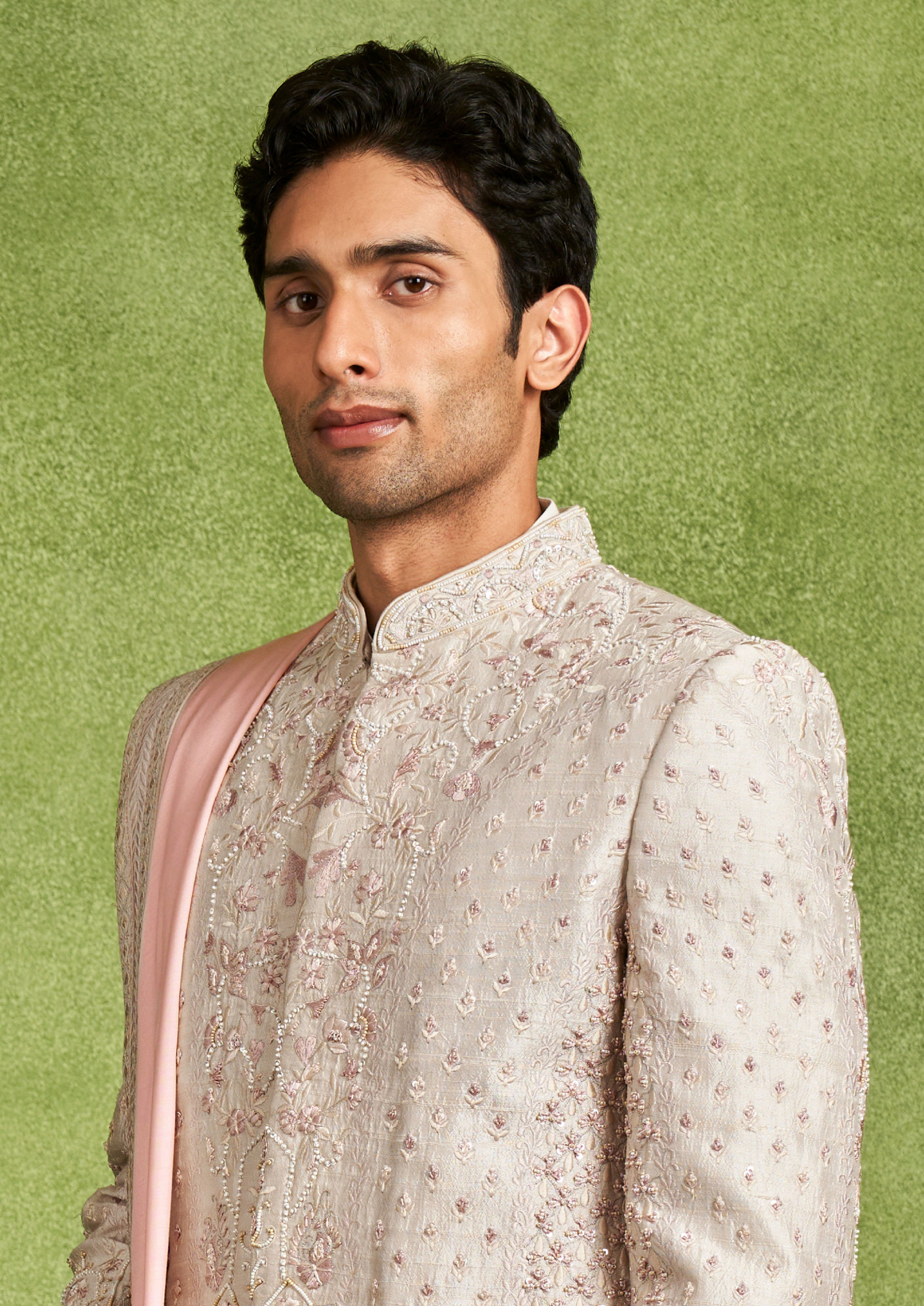 Twamev Men Beige Elegance Sherwani