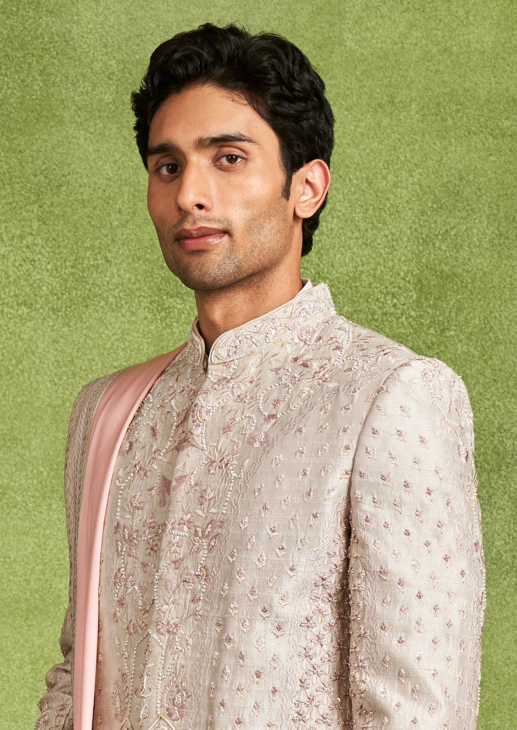 Twamev Men Beige Elegance Sherwani