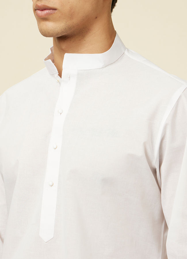 White Solid Kurta Set image number 1