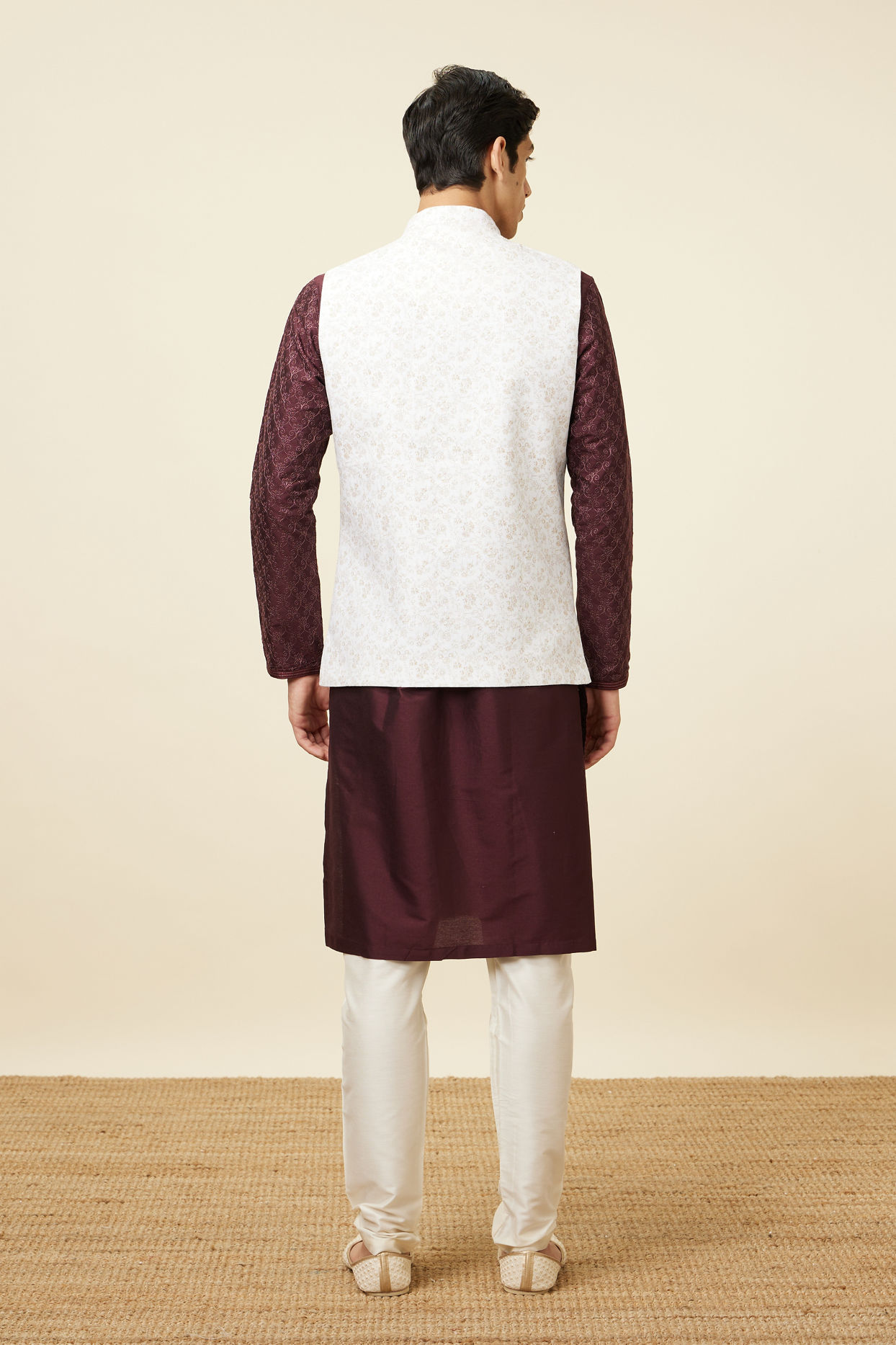 Buy Elegant Light Cream Jacket Online in India Manyavar Nehru Jacket