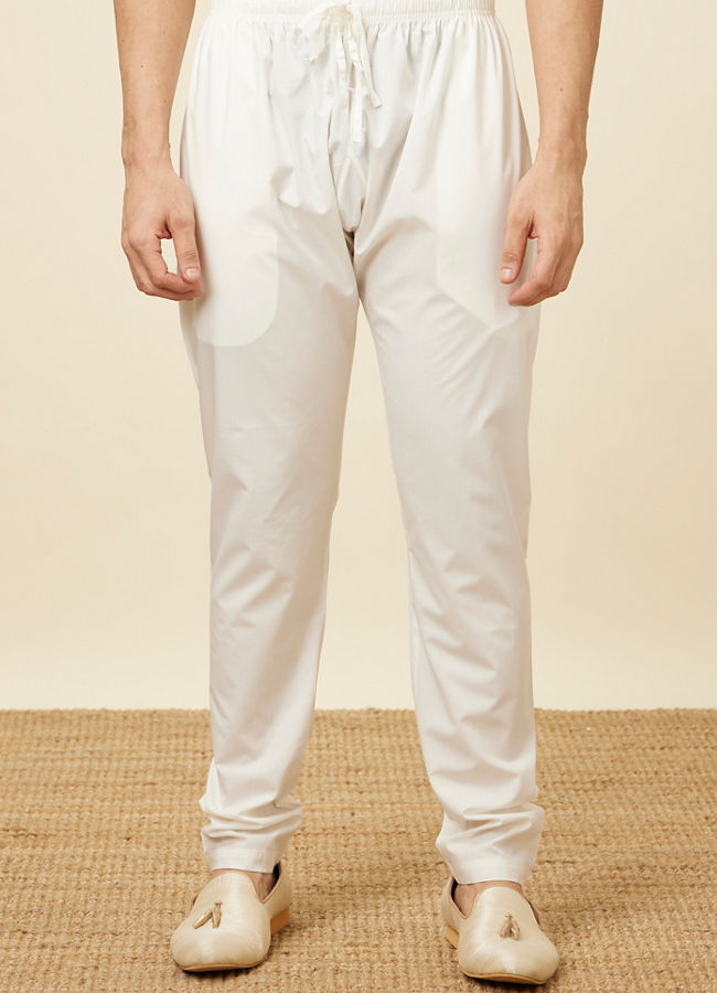 Plain Cream Pencil Fit Pant image number 0