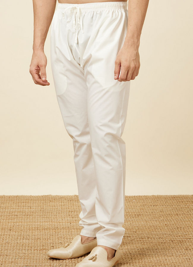 Plain Cream Pencil Fit Pant image number 1