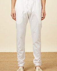 Manyavar Men Plain White Pencil Fit Pant