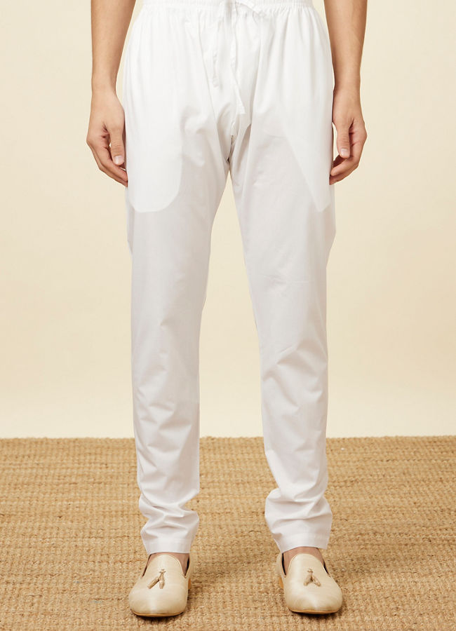 Plain White Pencil Fit Pant