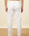 alt message - Manyavar Men Plain White Pencil Fit Pant image number 2