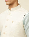 Manyavar Men Blissful Cream Shade Jacket