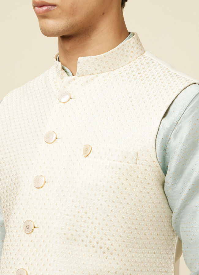 Manyavar Men Blissful Cream Shade Jacket