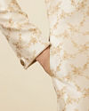 Manyavar Men Golden Fawn Bel Buti Patterned Sherwani Set