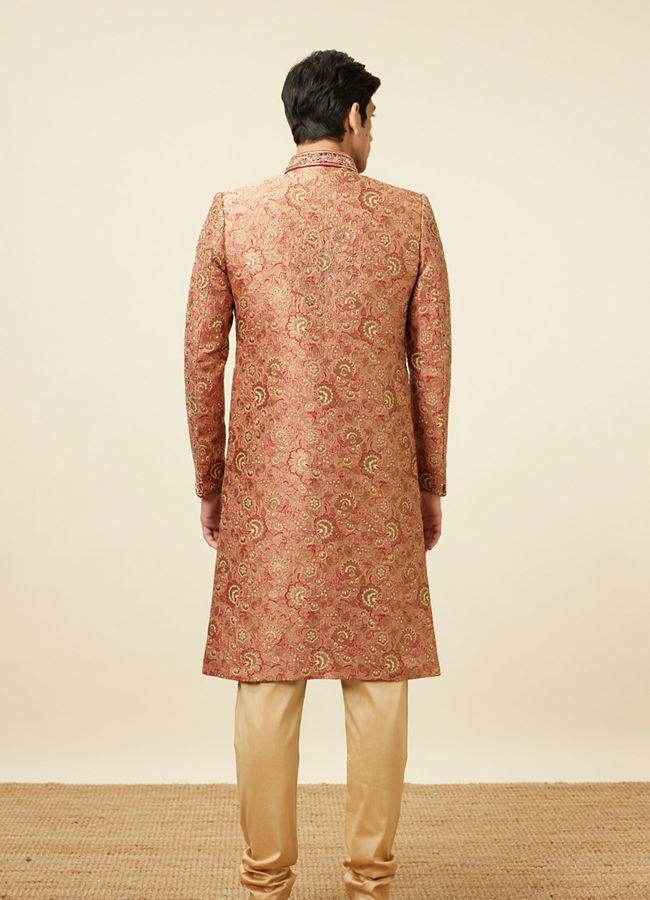 Manyavar Men Playful Pink Sherwani Set
