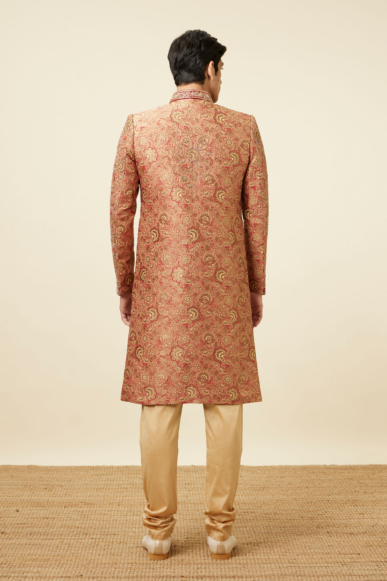 alt message - Manyavar Men Playful Pink Sherwani Set image number 5