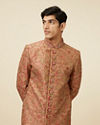 alt message - Manyavar Men Playful Pink Sherwani Set image number 0