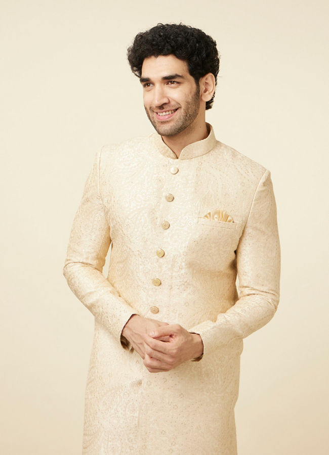 Contemporary Cream Color Designer Sherwani image number 0