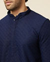 Manyavar Men Traditional Chikankari Blue Kurta Set