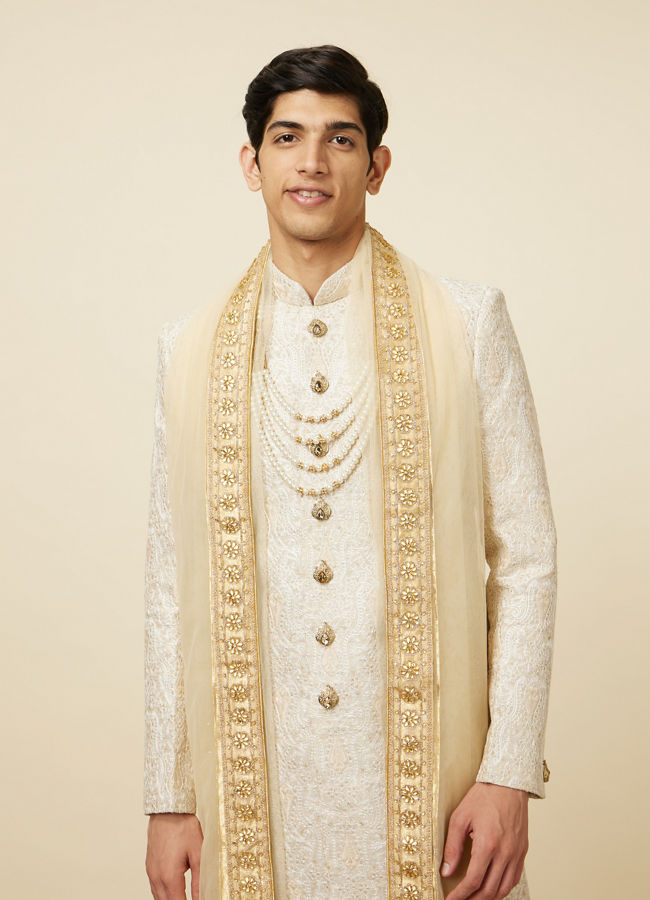 Buy Sober Biscuit Color Sherwani Suit Online in India Manyavar