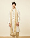 Manyavar Men Sober Biscuit Color Sherwani Suit