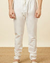 Manyavar Men Salt White Solid Kurta Set