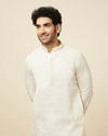 Salt White Solid Kurta Set