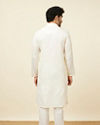 alt message - Manyavar Men Salt White Solid Kurta Set image number 5