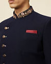 Manyavar Men Brilliant Blue Indo Western Suit