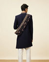 Manyavar Men Brilliant Blue Indo Western Suit