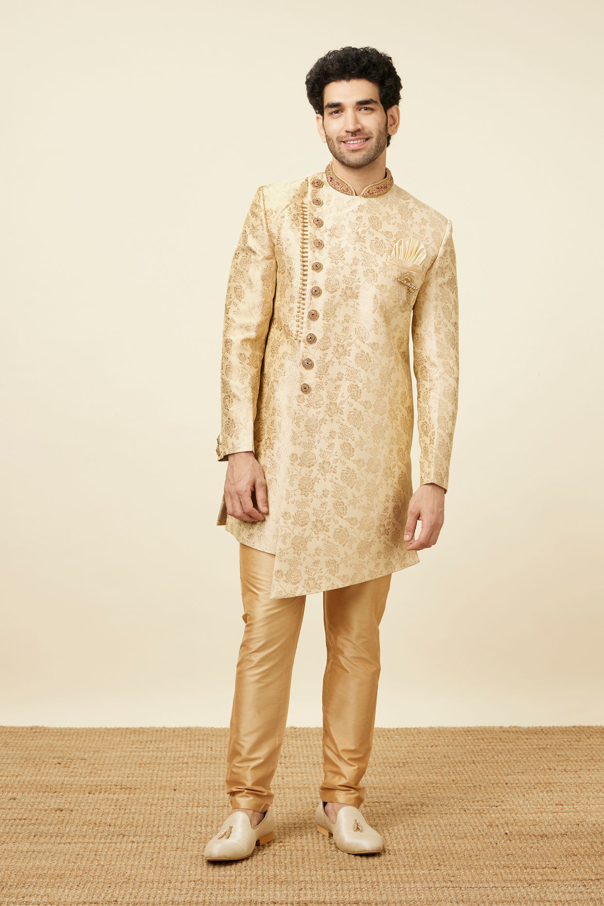 Manyavar Men Bold Biscuit Indo Western Set