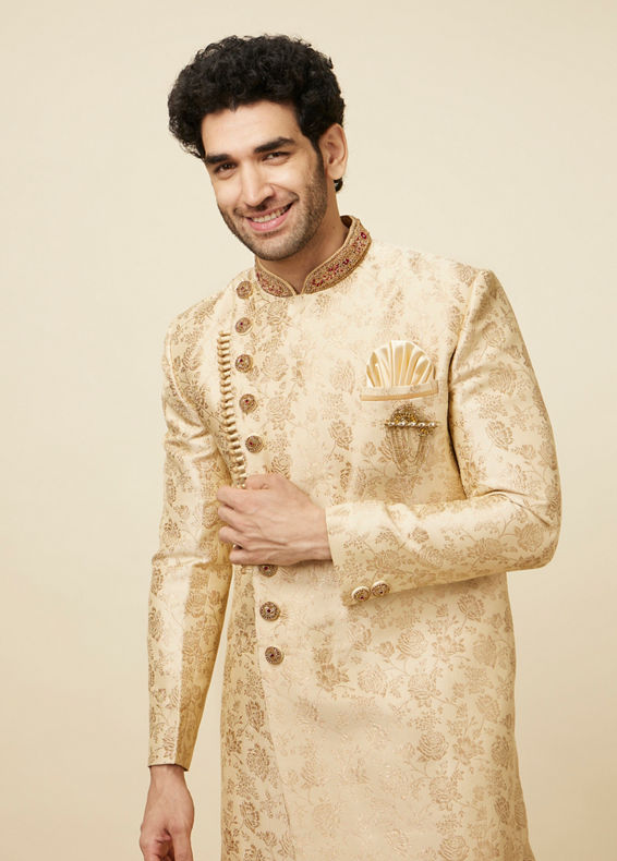 Manyavar Men Bold Biscuit Indo Western Set