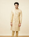 Manyavar Men Classy Cream Color Sangeet Sherwani