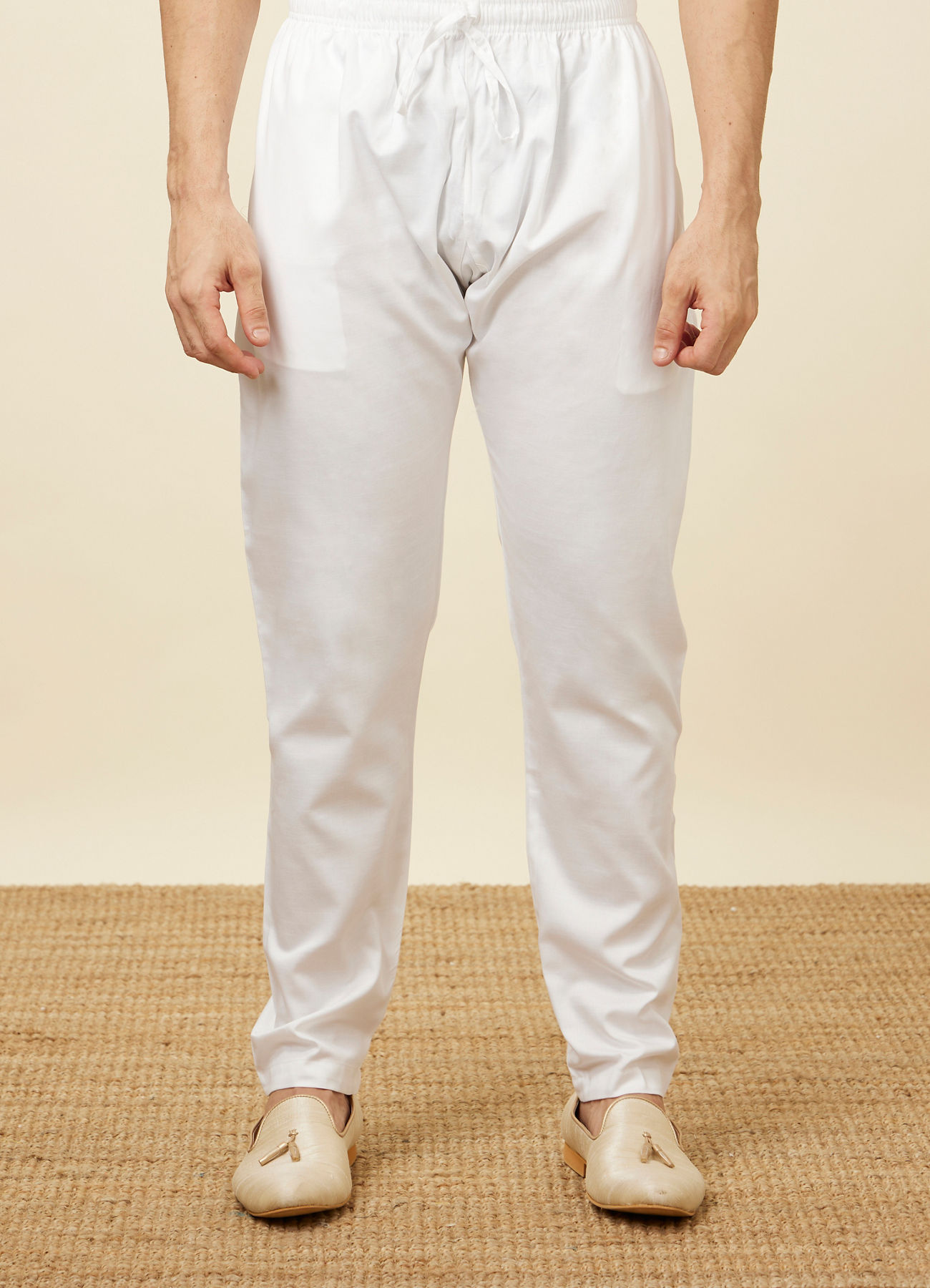 Manyavar Men Cotton Pencil Fit Pant