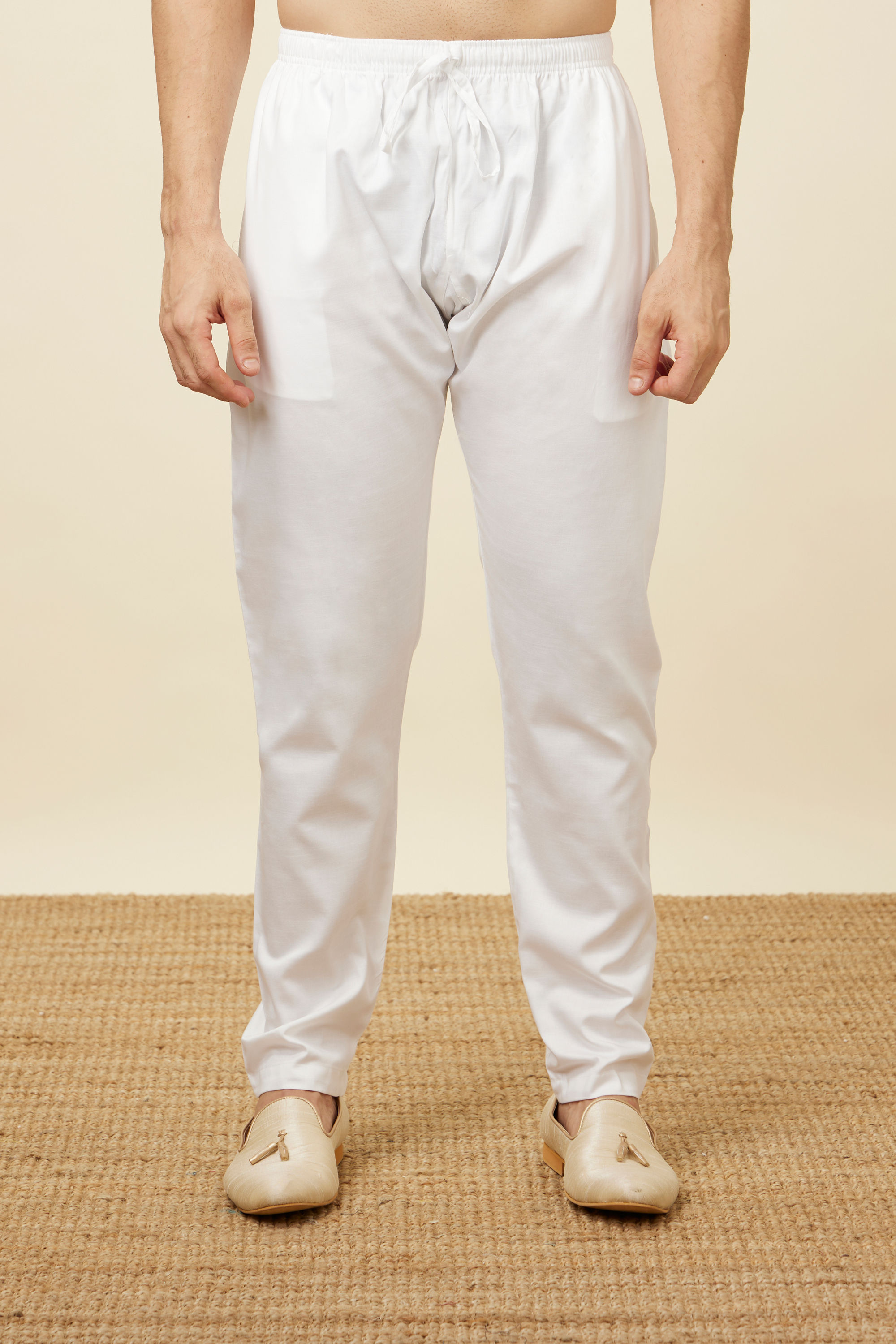 Manyavar Men Cotton Pencil Fit Pant