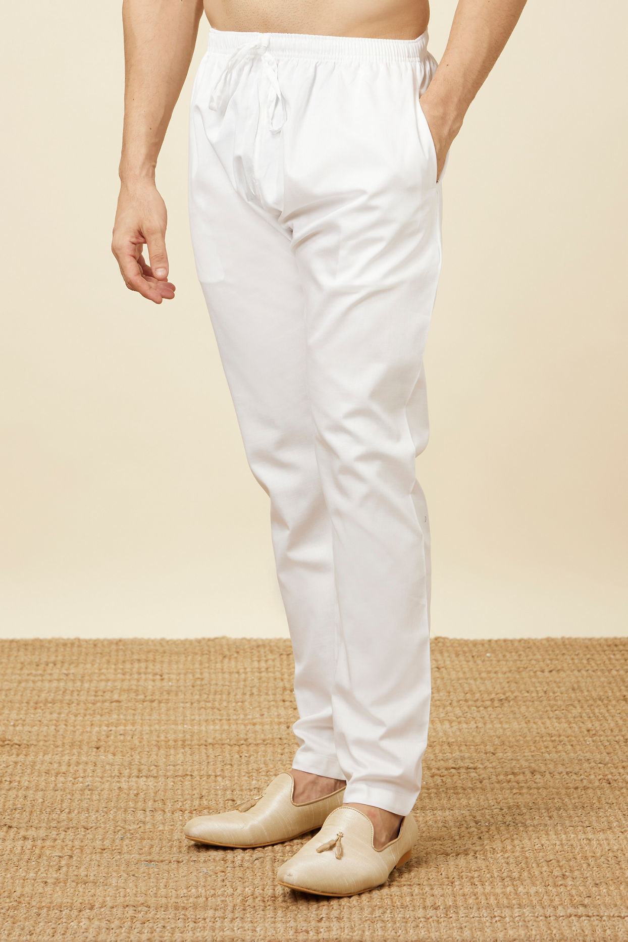 Buy Cotton Pencil Fit Pant Online in India @Manyavar - Lower for Men