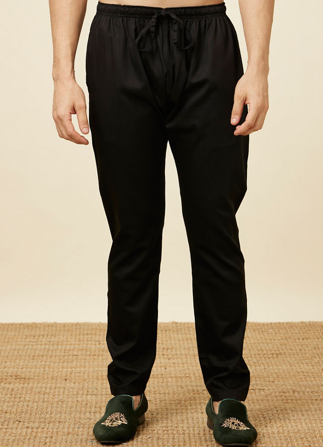 Black Cotton Pencil Fit Pant image number 0