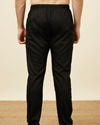 Manyavar Men Black Cotton Pencil Fit Pant