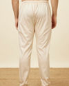 Manyavar Men Pista Colour Cotton Pencil Fit Pant